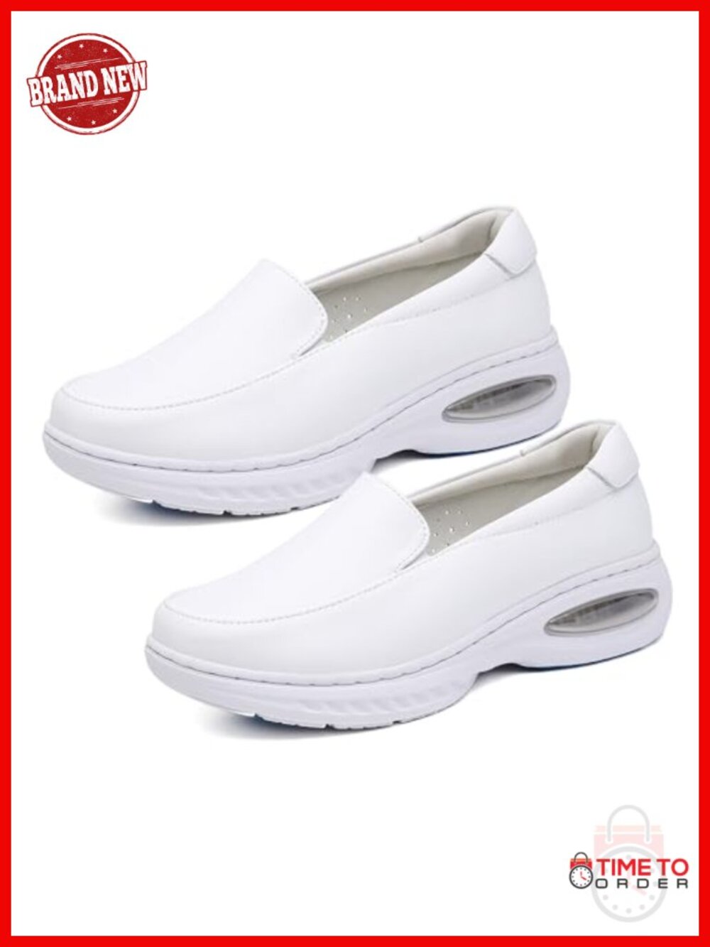 Nurse Shoes Comfortable Anti Slip Leather Breathable Work Loafers